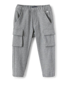 Boys | Pinstripe Jersey Cargo Trousers | Iron Grey