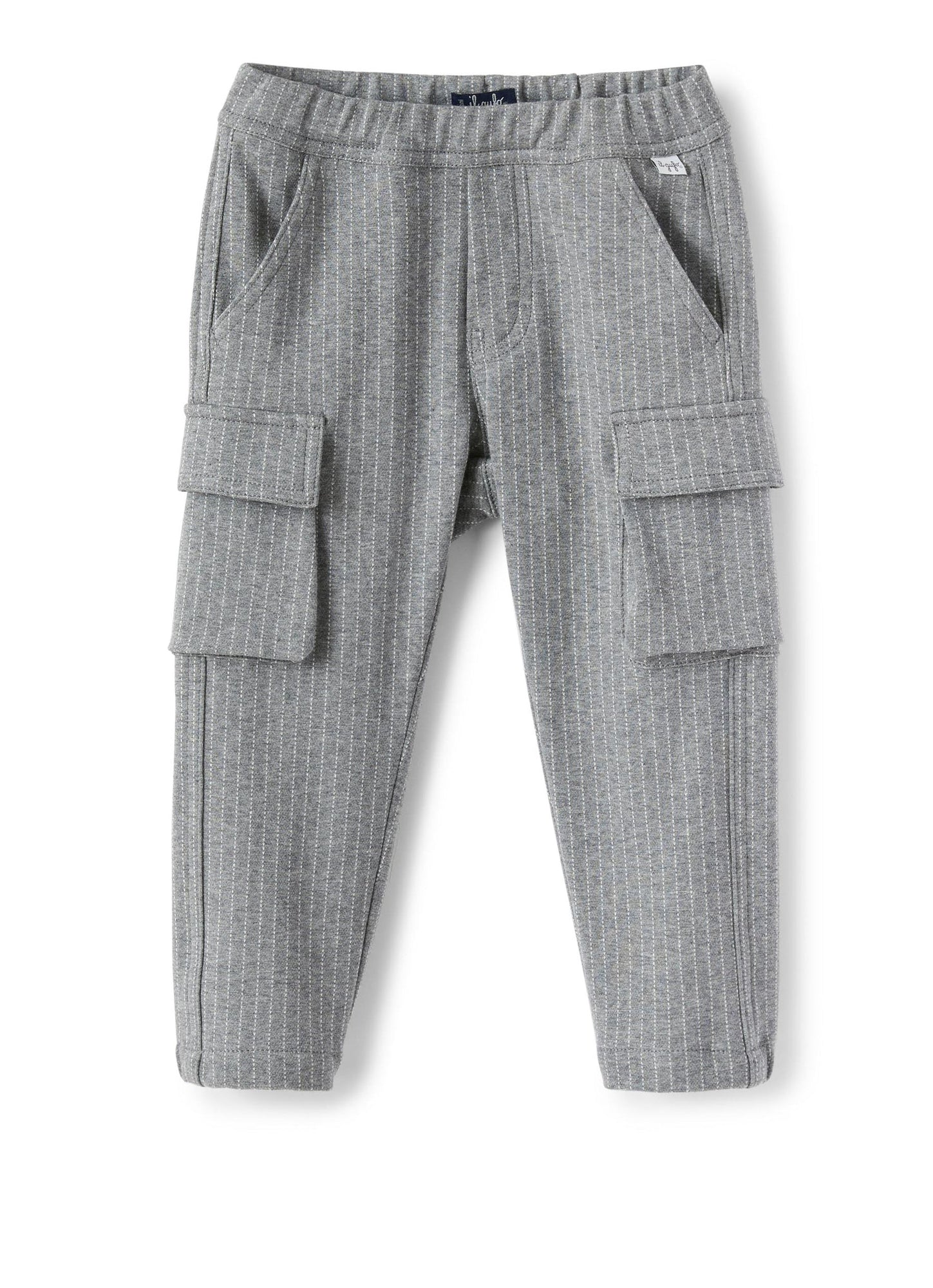Boys | Pinstripe Jersey Cargo Trousers | Iron Grey