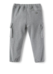 Boys | Pinstripe Jersey Cargo Trousers | Iron Grey