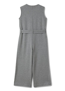 Girls | Pinstripe Jersey Onesie | Iron Grey