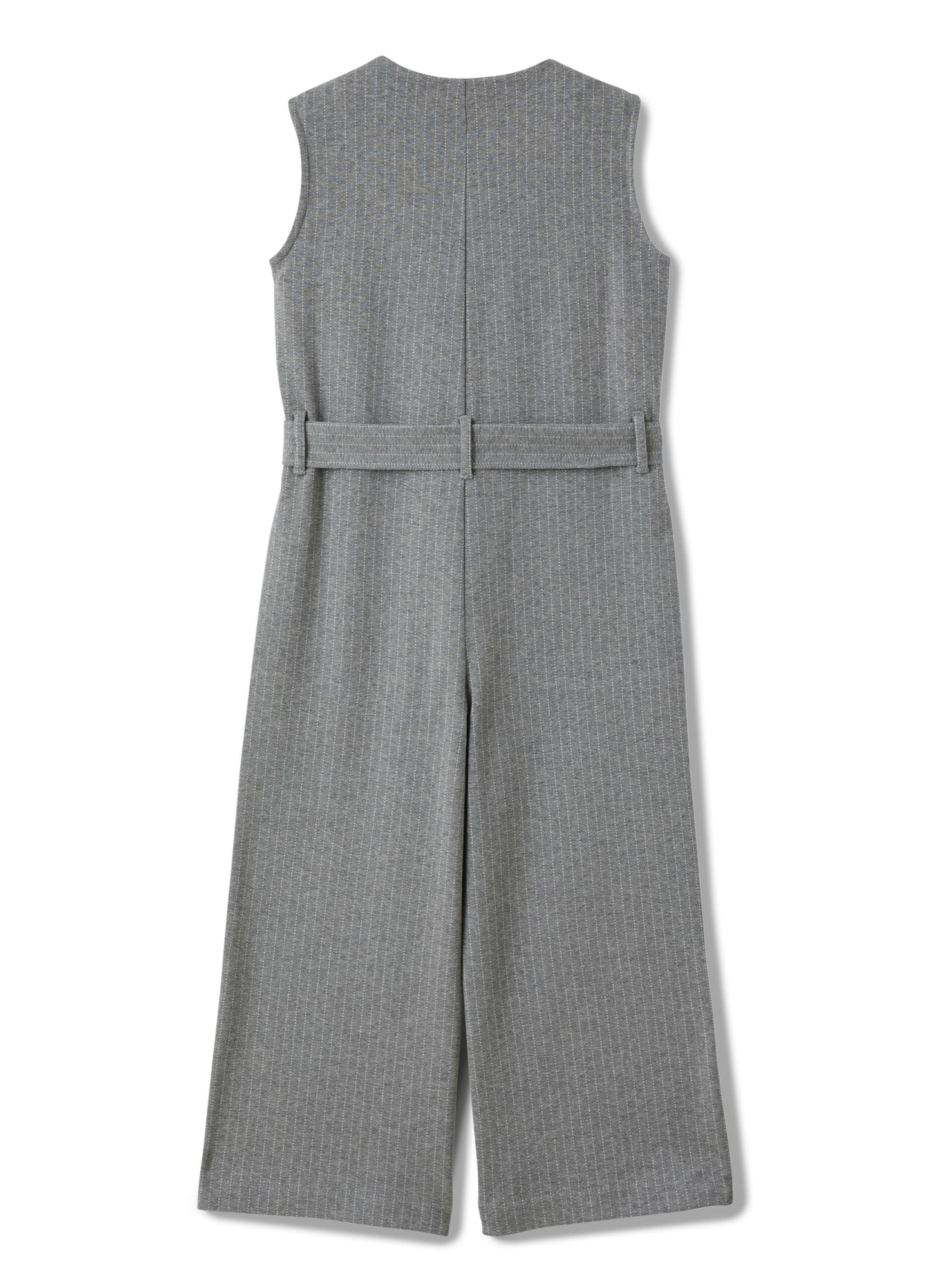 Girls | Pinstripe Jersey Onesie | Iron Grey