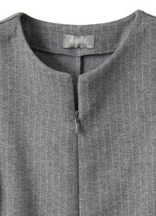 Girls | Pinstripe Jersey Onesie | Iron Grey