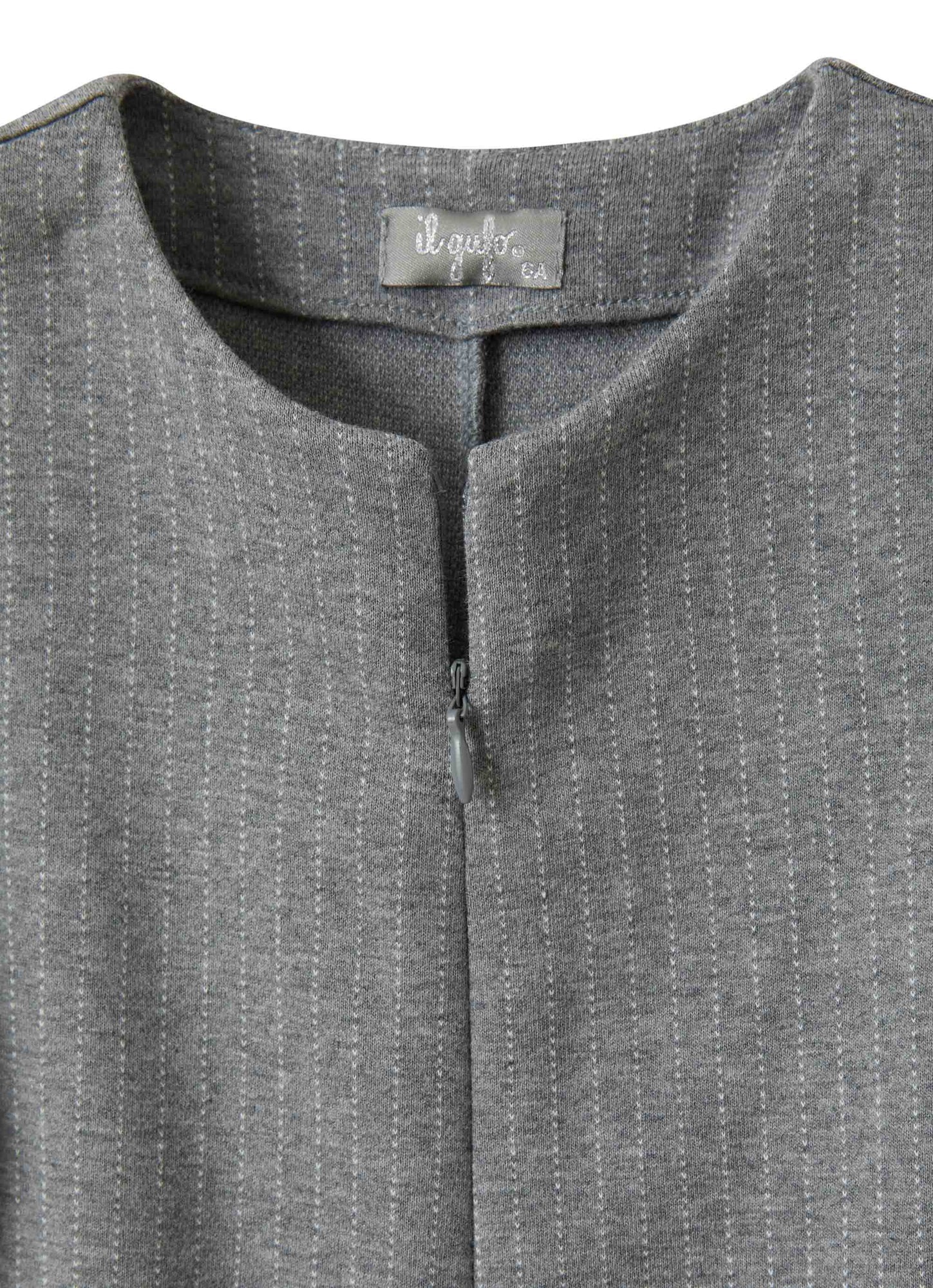 Girls | Pinstripe Jersey Onesie | Iron Grey