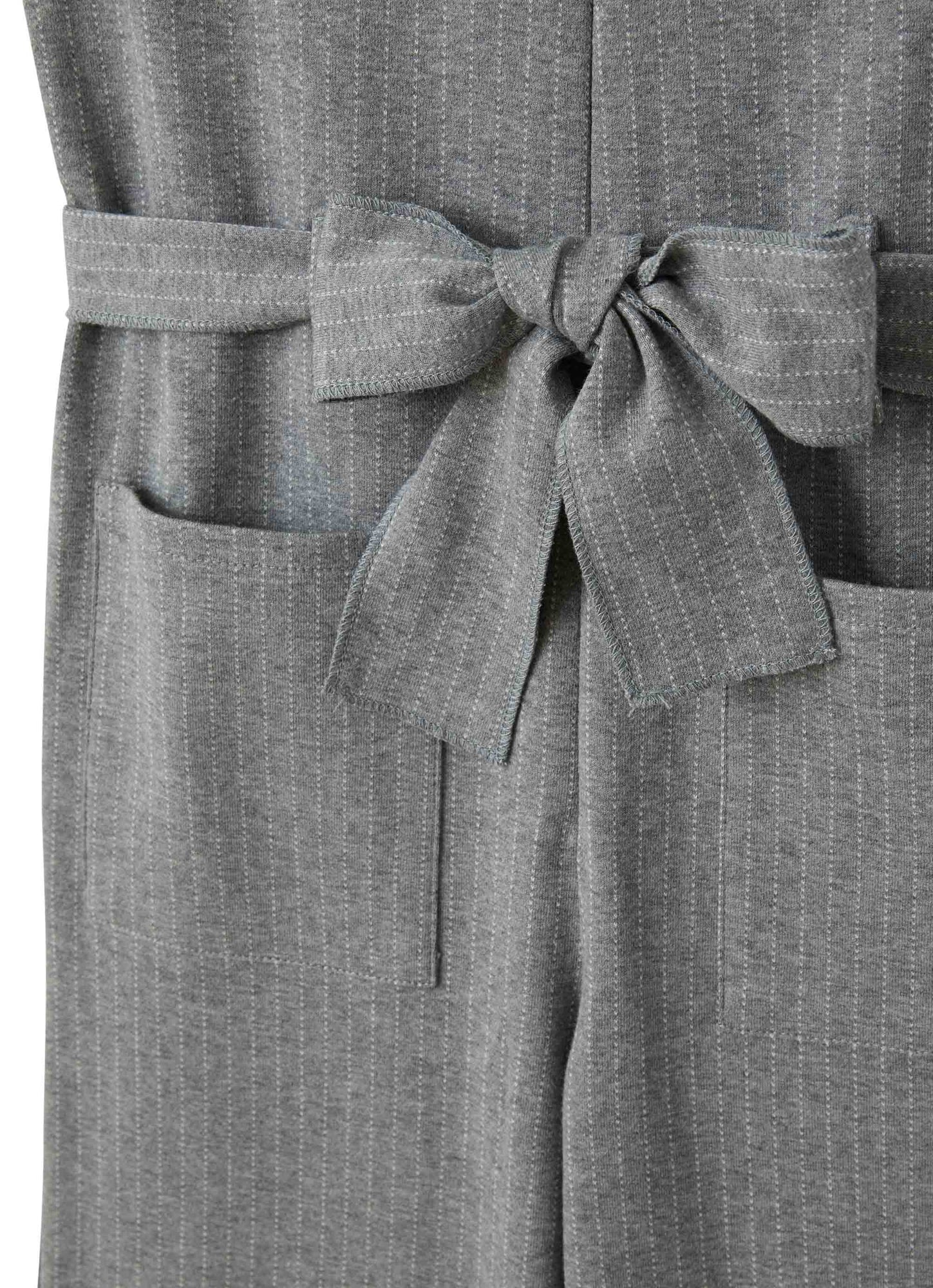 Girls | Pinstripe Jersey Onesie | Iron Grey