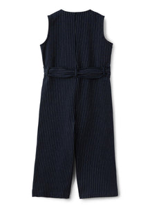 Girls | Pinstripe Jersey Onesie | Blue