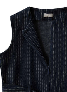 Girls | Pinstripe Jersey Onesie | Blue