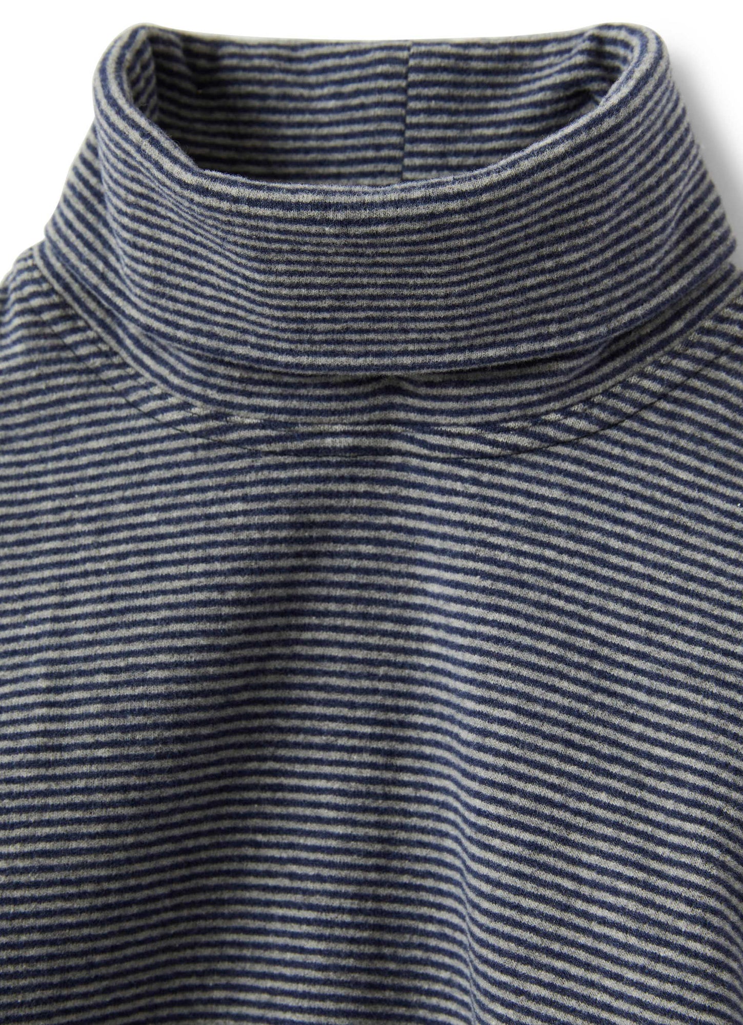 Boys | Striped Jersey Turtleneck T-Shirt | Blue Denim