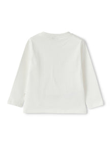 Girls | Little Girl with Sweater Print T-Shirt | Milk Crocus