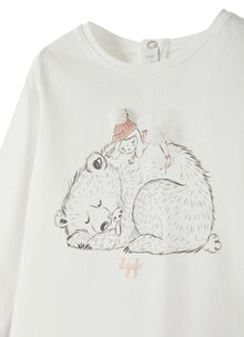 Baby Girls | Sleeping Cotton T-Shirt | Milk Quartz Pink