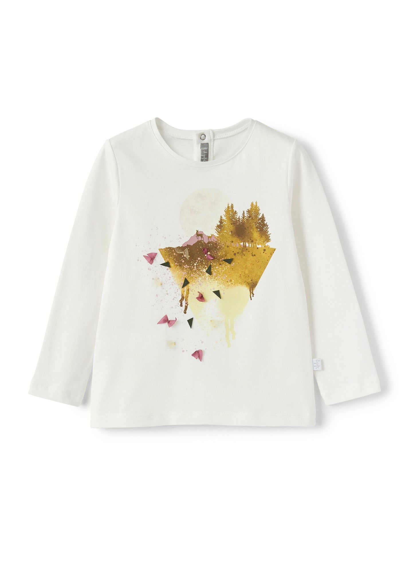 Girls | Spray-Effect Mountain Print T-Shirt | Milk Crocus