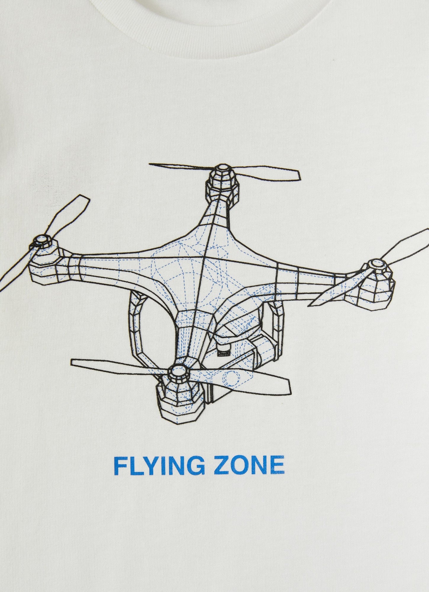 Boys | Drone Print Cotton T-Shirt | Milk Air Force Blue Chiaro