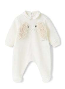 Baby Girls | Fleece Onesie with Bunny | Milk Milk