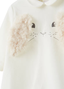 Baby Girls | Fleece Onesie with Bunny | Milk Milk