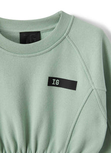 Girls | Fleece Dress with Drawstring | Lake