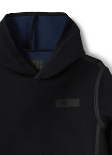 Girls | Bonded Dress with Hood | Black Black