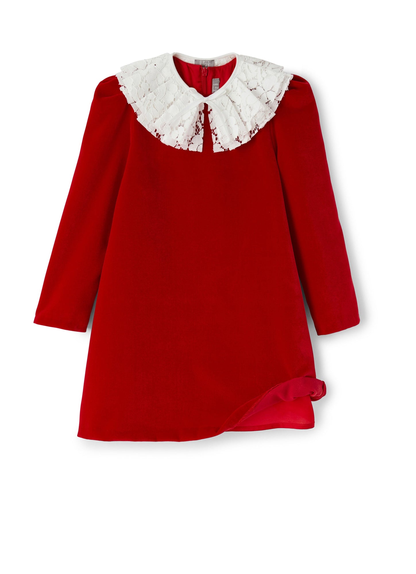 Girls | Velvet Dress with Collar | Ciliegia