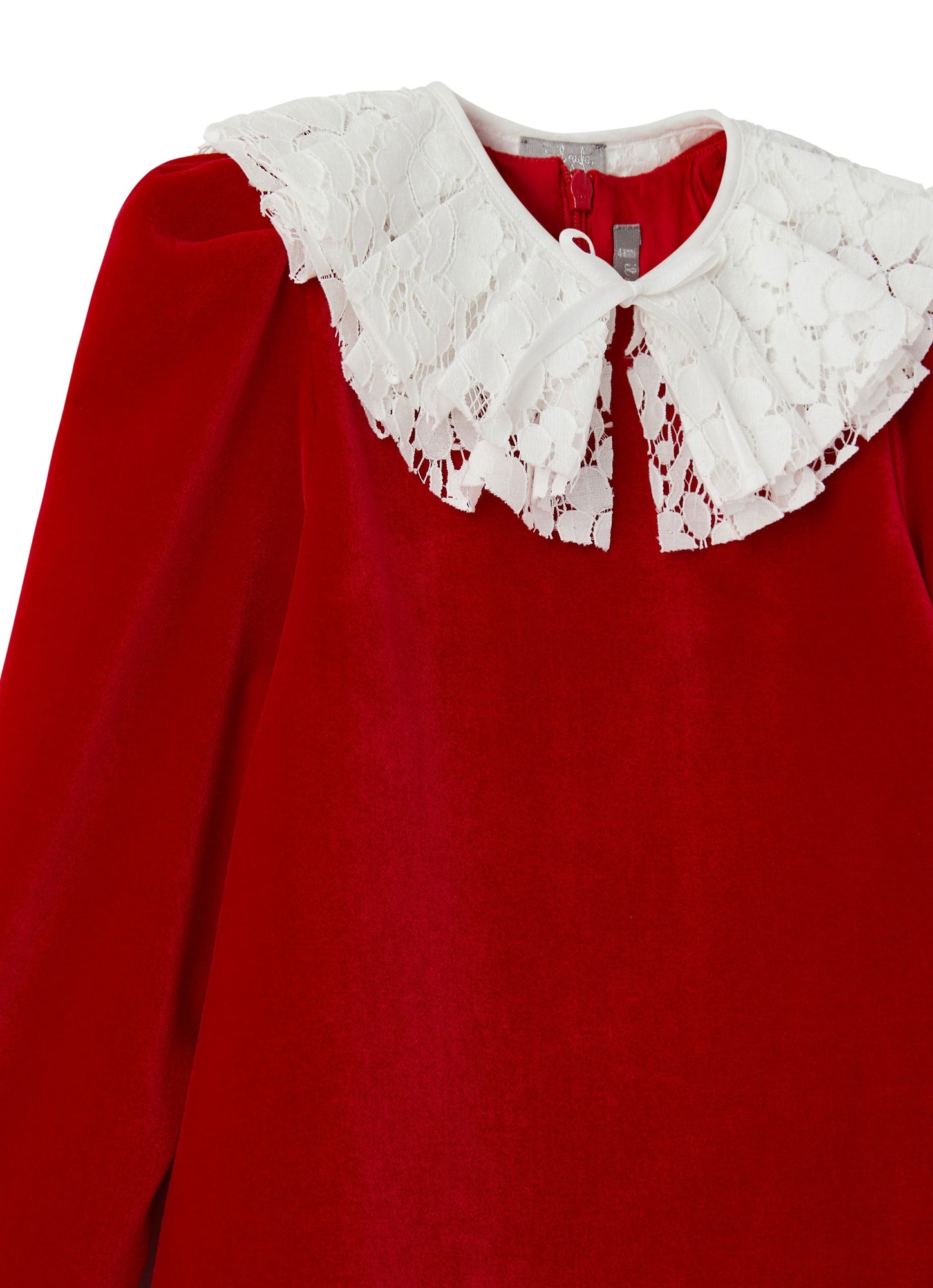 Girls | Velvet Dress with Collar | Ciliegia