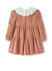 Girls | Velvet Flounced Dress | Himalaya