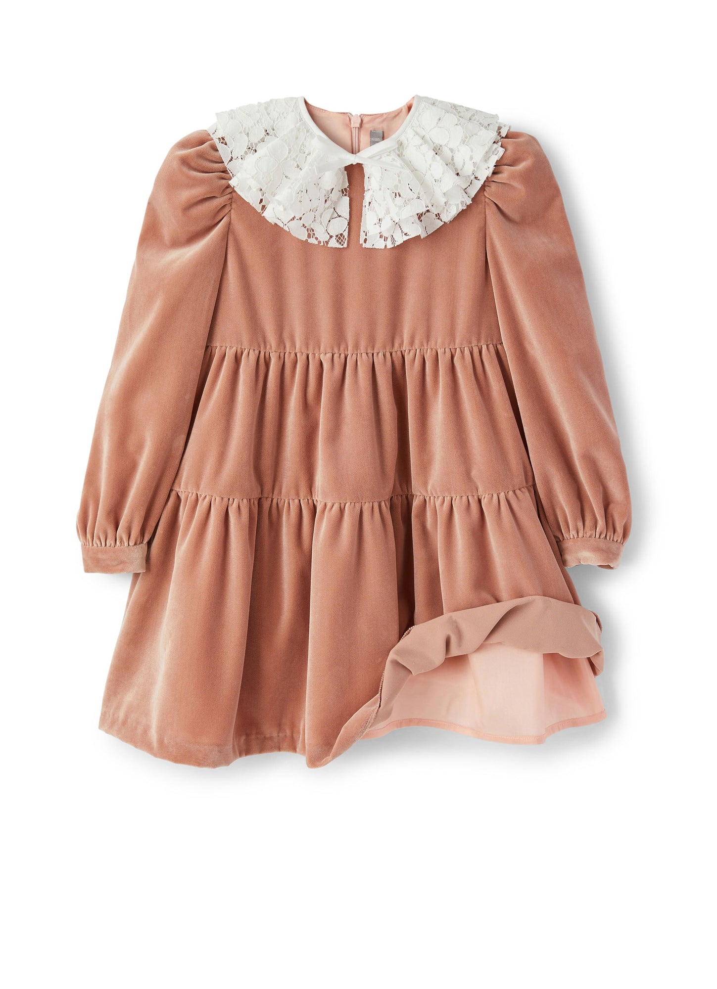 Girls | Velvet Flounced Dress | Himalaya