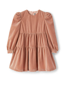 Girls | Velvet Flounced Dress | Himalaya