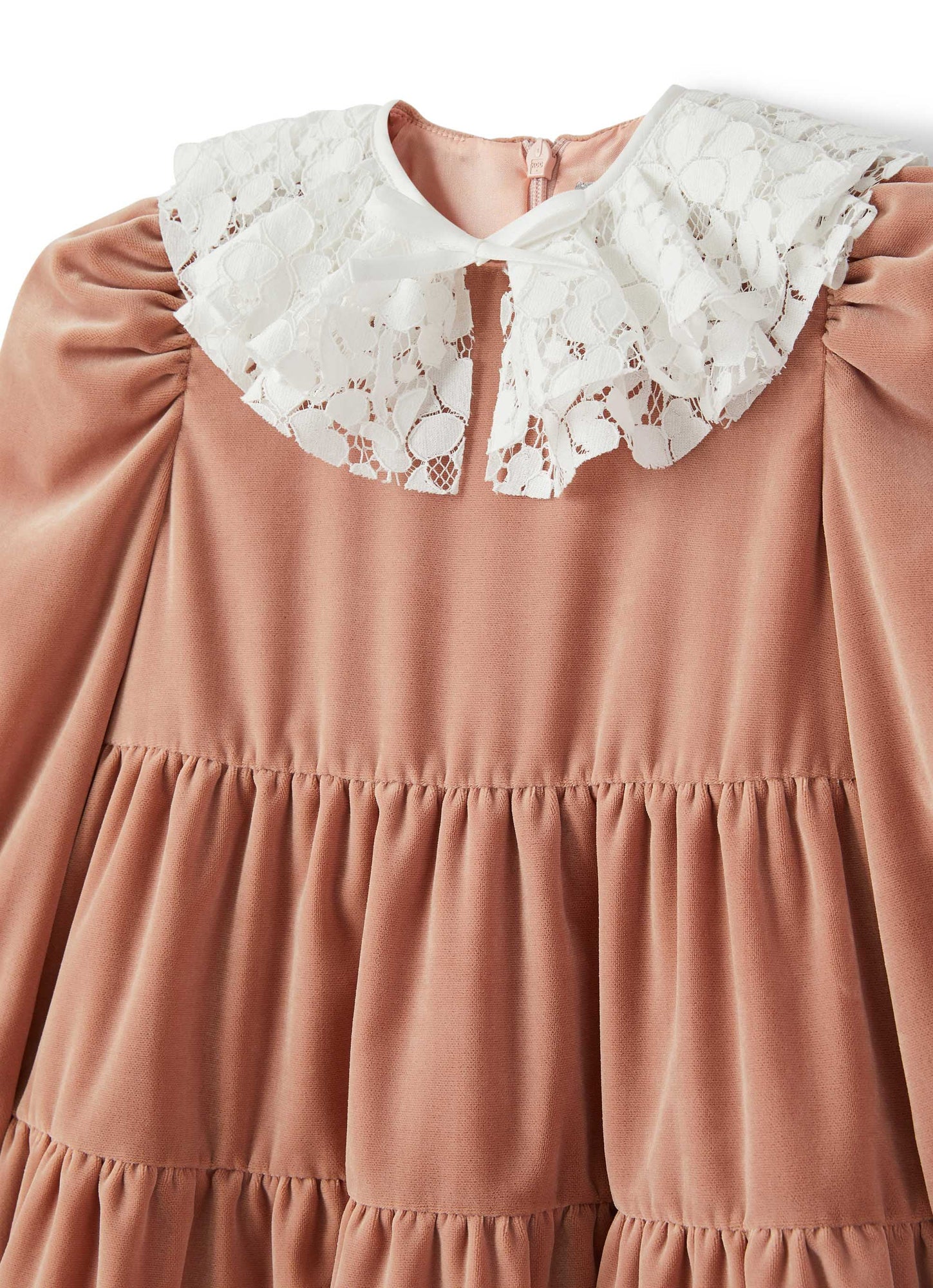 Girls | Velvet Flounced Dress | Himalaya