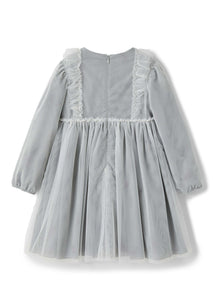 Girls | Tulle Dress with Hand Embroidery | Milk Lago