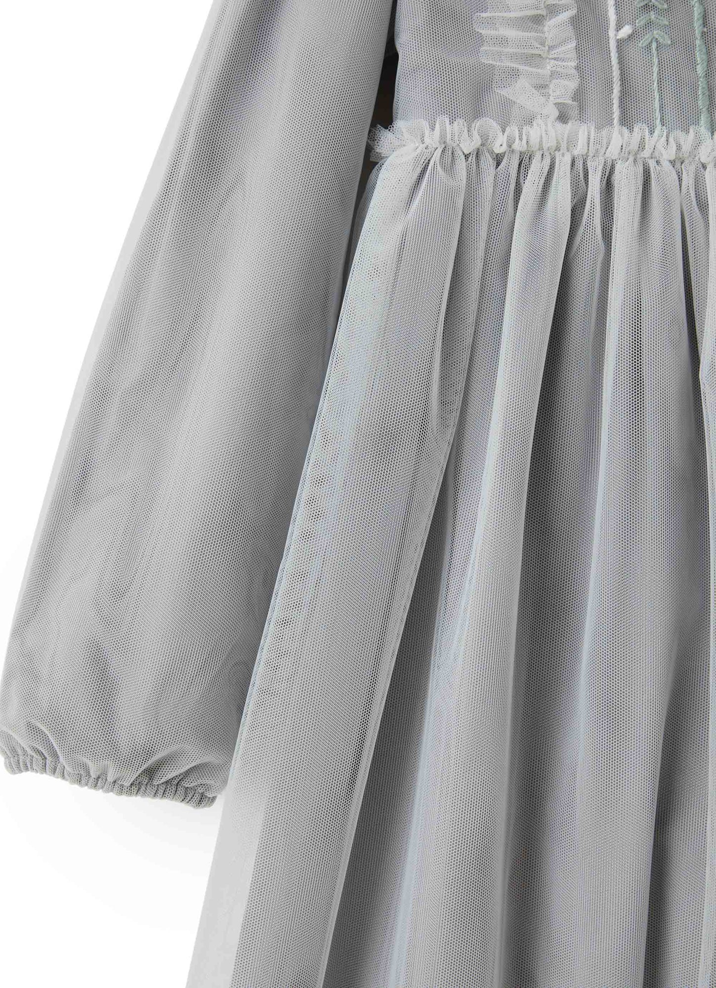 Girls | Tulle Dress with Hand Embroidery | Milk Lago