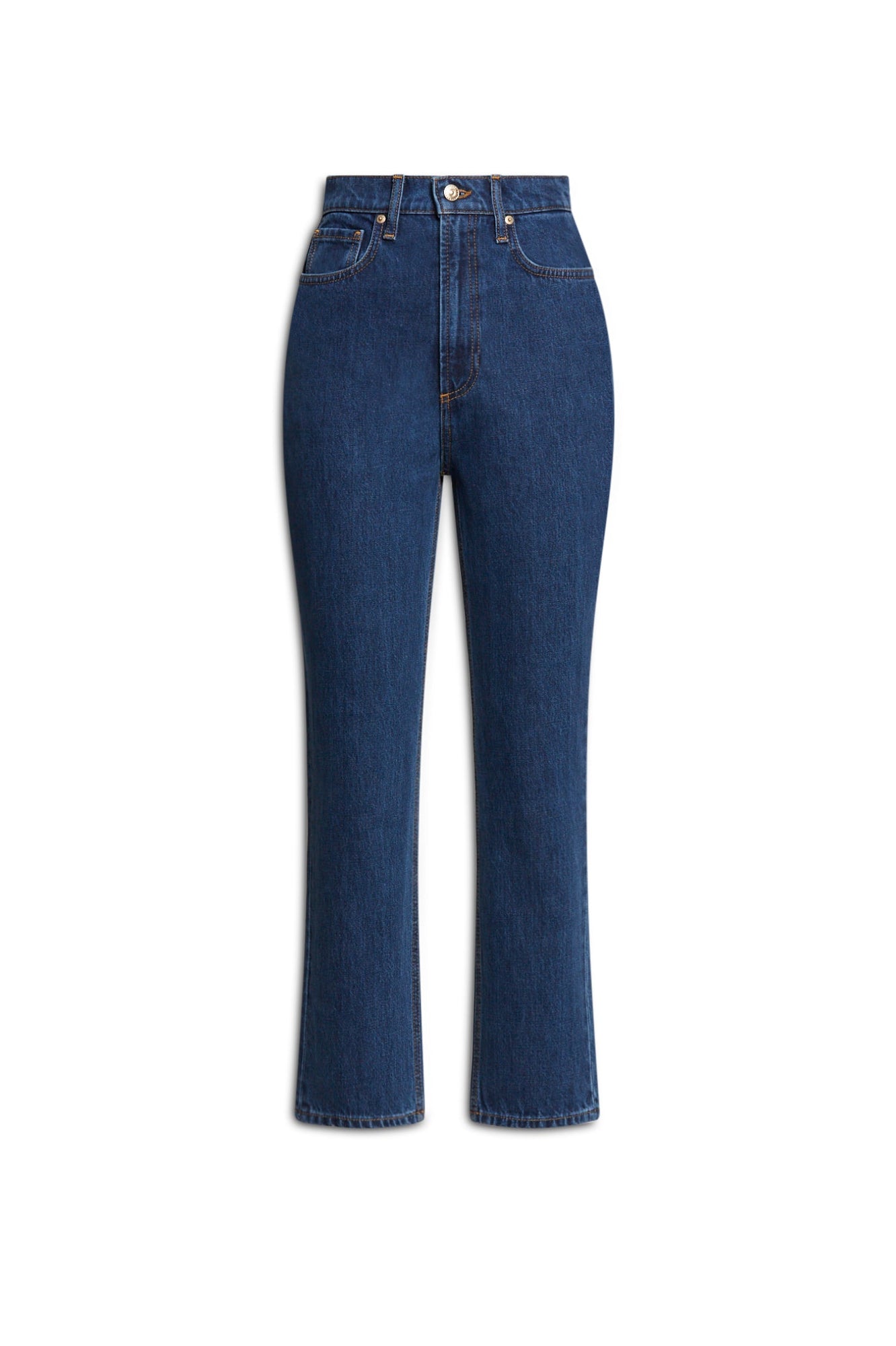 High Rise Straight Crop Jean | Washed Indigo