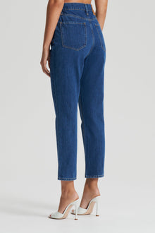 High Rise Straight Crop Jean | Washed Indigo