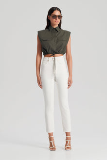 High Rise Straight Crop Jean | Natural