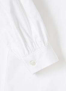 Poplin Ruffle Blouse | White