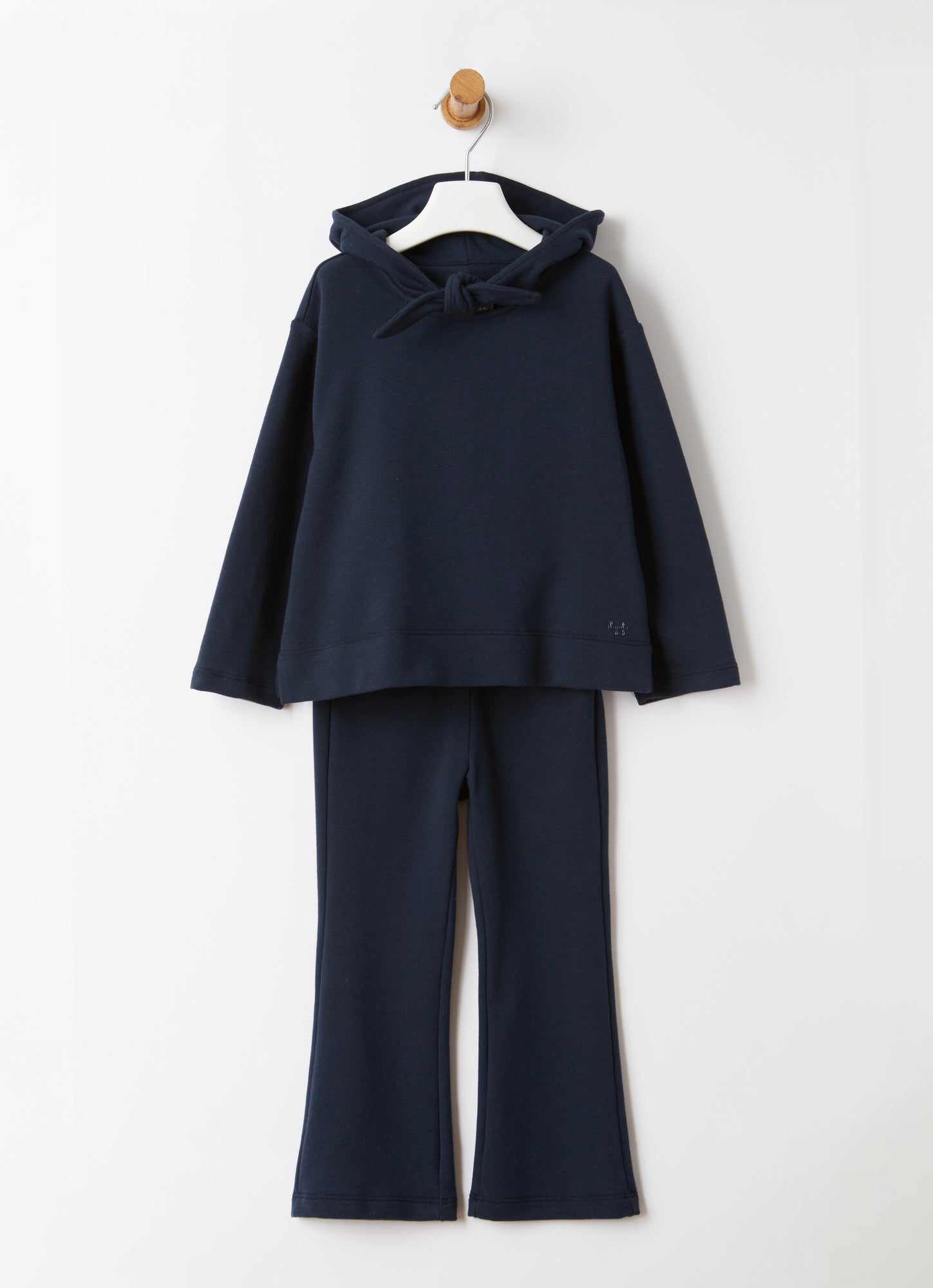 Bow Detail Two-Piece Fleece Set | Blue