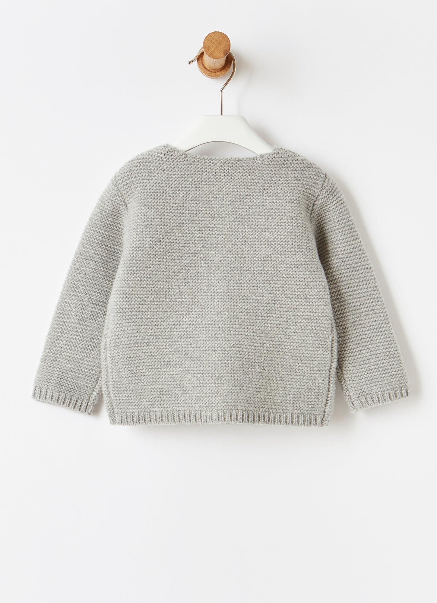 Baby Girls Merino Wool Cardigan | Cloud Grey