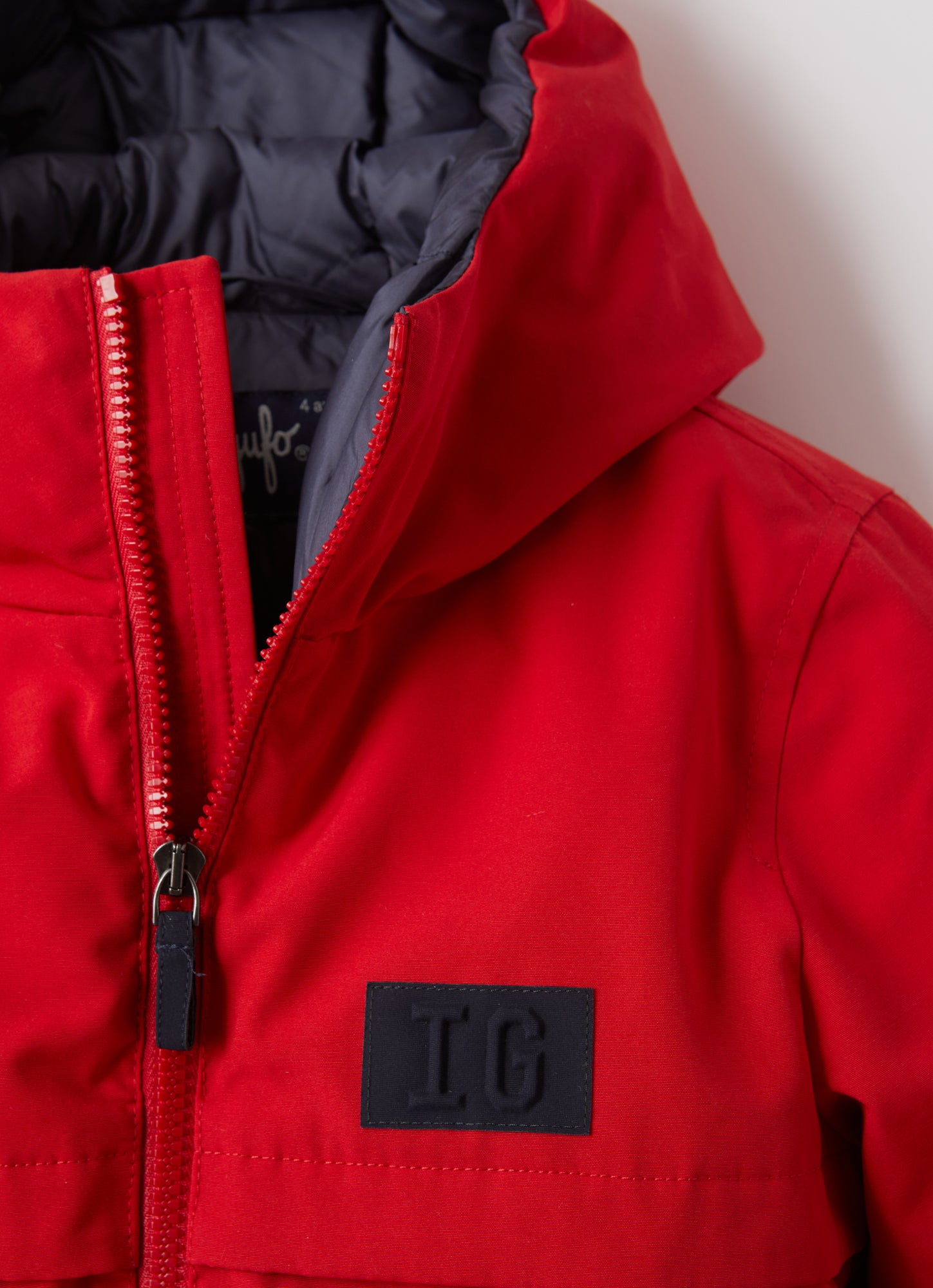 Short Down Jacket | Cherry/Blue