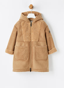 Faux Sheepskin Coat | Beaver Brown
