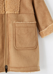 Faux Sheepskin Coat | Beaver Brown