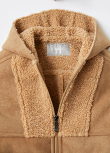 Faux Sheepskin Coat | Beaver Brown
