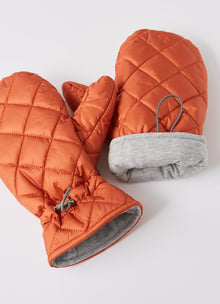 Orange Nylon Mittens | Terracotta