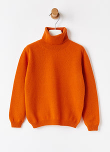 Orange Merino Wool Turtleneck Sweater | Turmeric Orange