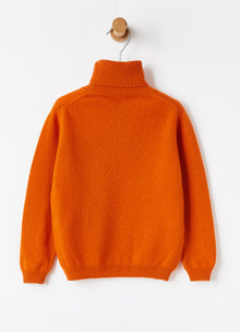 Orange Merino Wool Turtleneck Sweater | Turmeric Orange