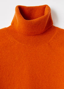Orange Merino Wool Turtleneck Sweater | Turmeric Orange