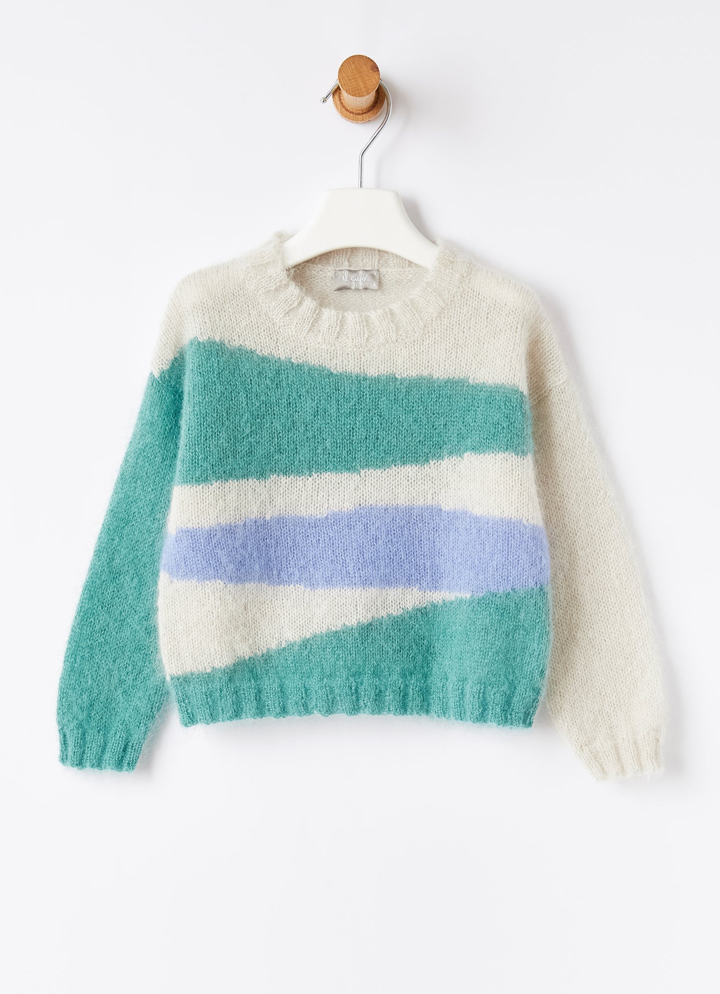 MultiColored Mohair Sweater | Verde Aurora/Perla