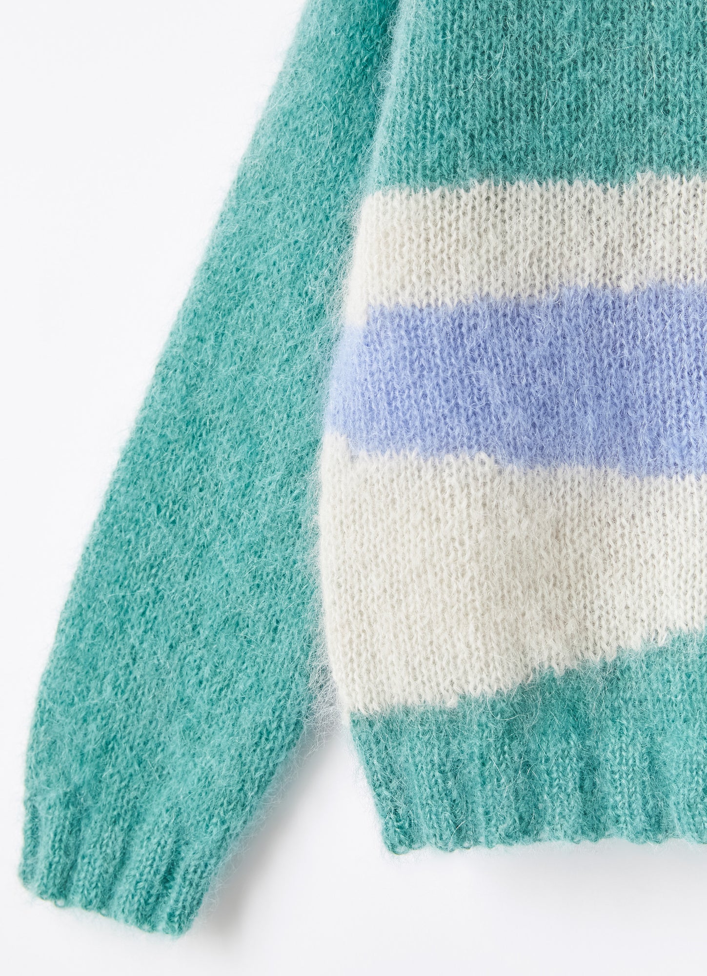MultiColored Mohair Sweater | Verde Aurora/Perla
