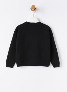 MultiColor Stars Wool Sweater | Nero/Viola