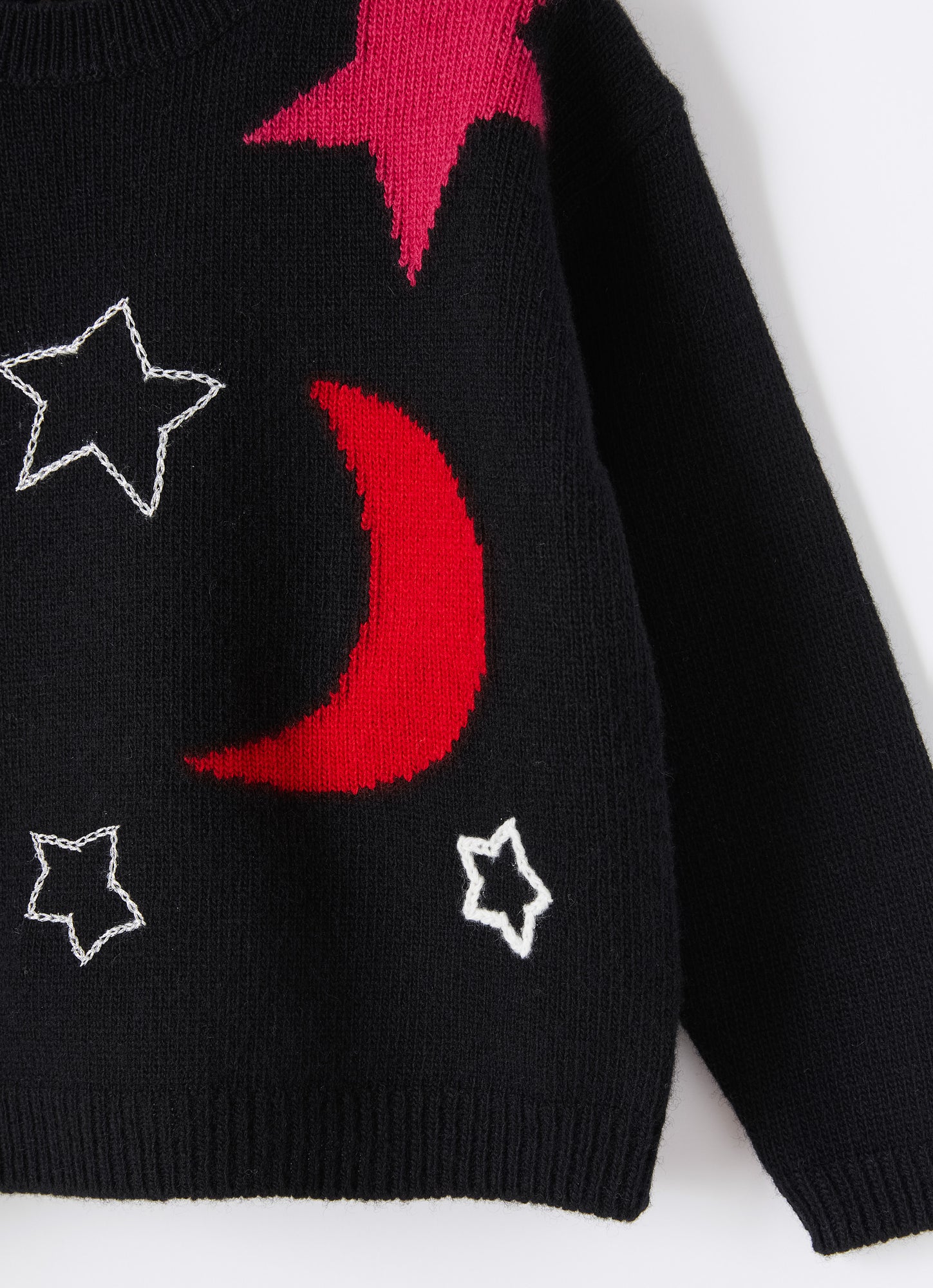 MultiColor Stars Wool Sweater | Nero/Viola