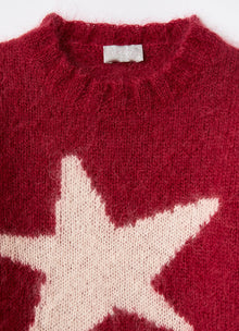 Star Motif Mohair Sweater | Bordeaux/Quarzo Rosa