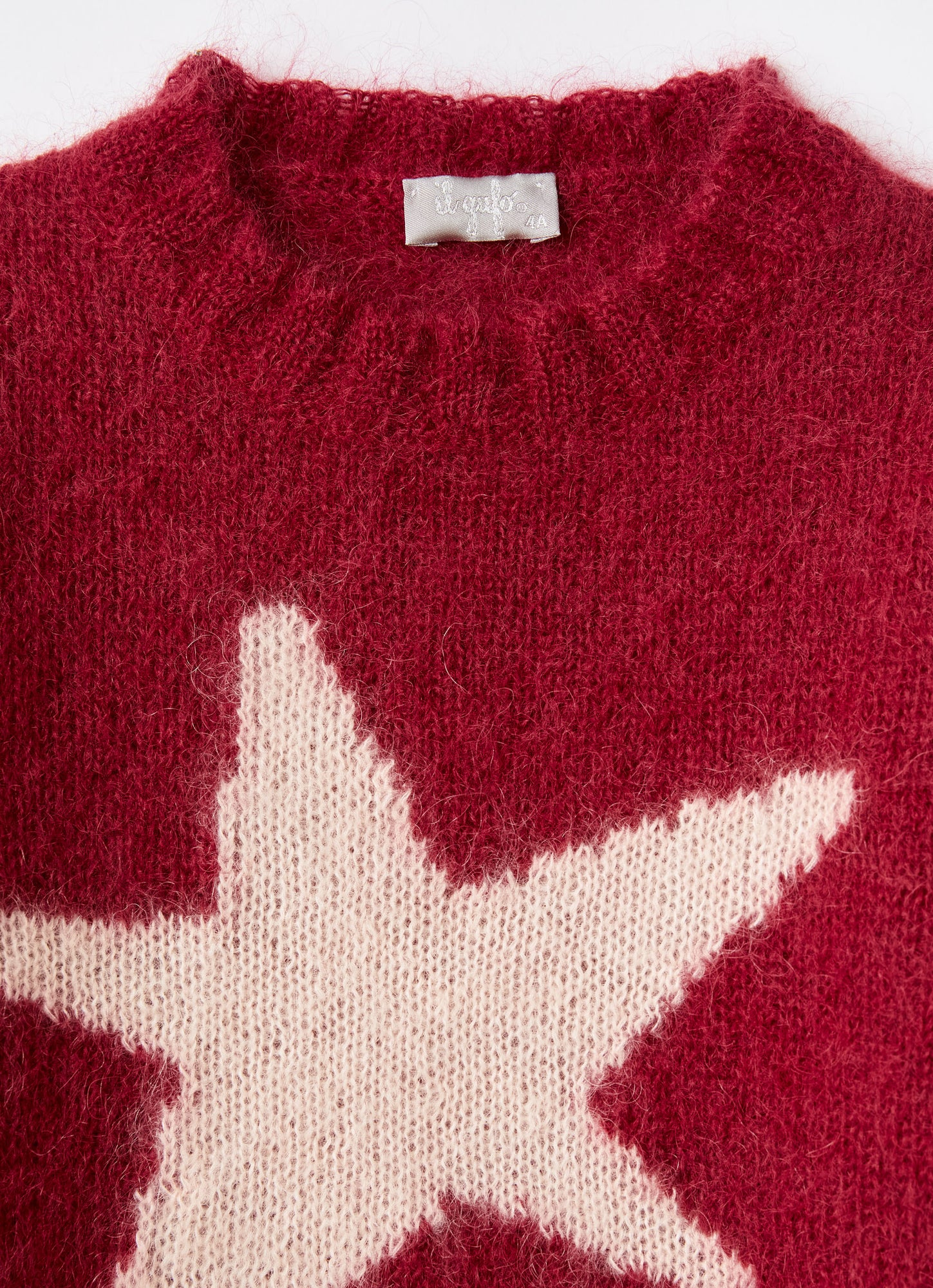 Star Motif Mohair Sweater | Bordeaux/Quarzo Rosa