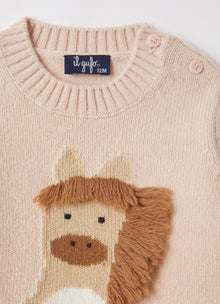 Pony Embroidery Sweater | Quartz Pink