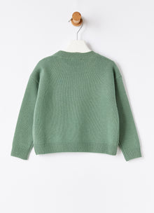 Flower Embroidery Sweater | Eucalyptus/Electric Blue