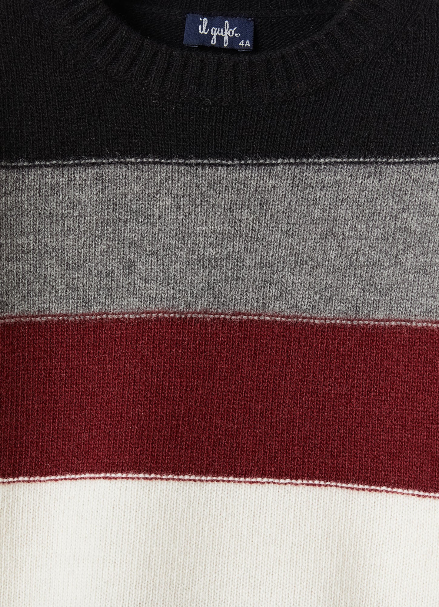 Color-Block Wool Sweater | Nero/Bordeaux